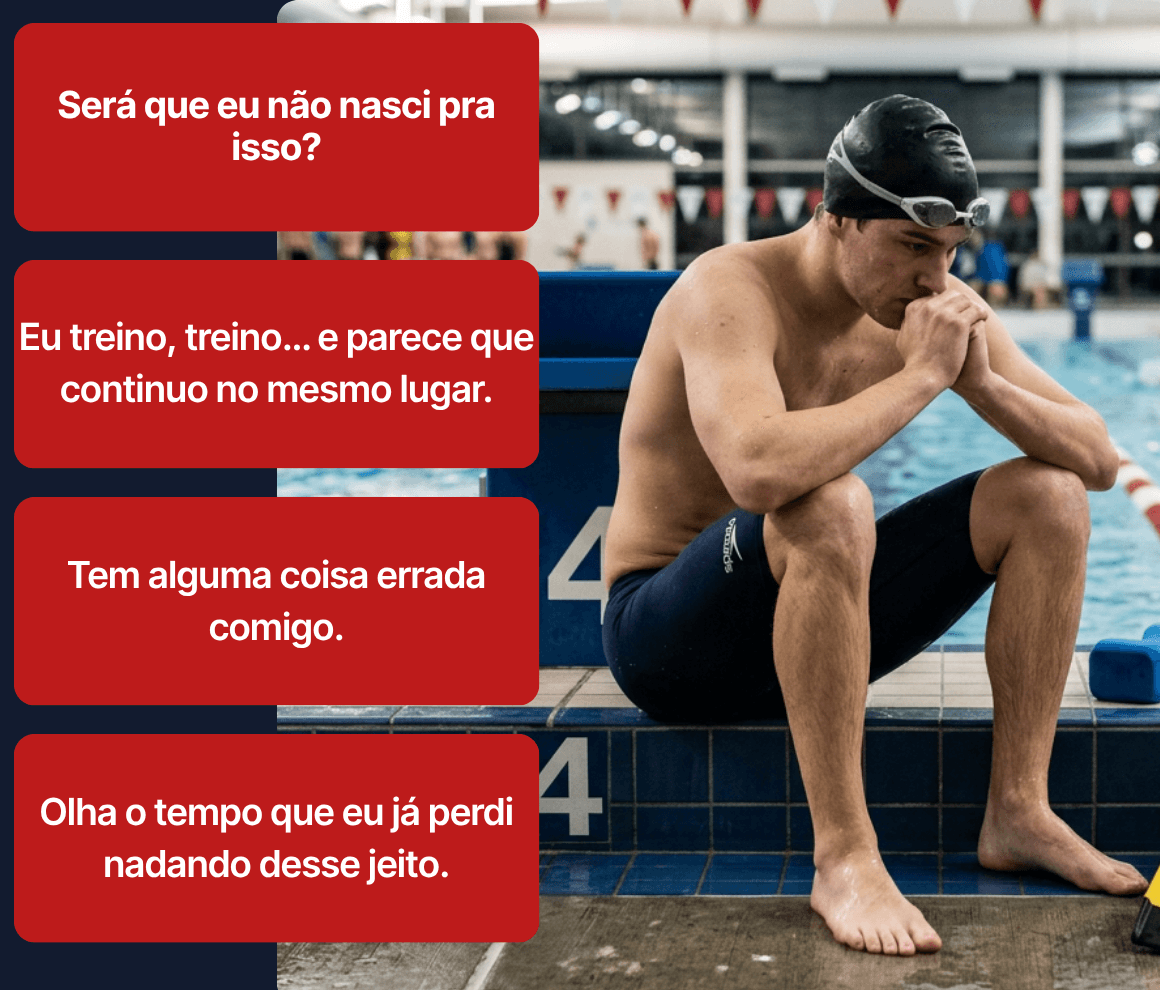 Nadador na piscina